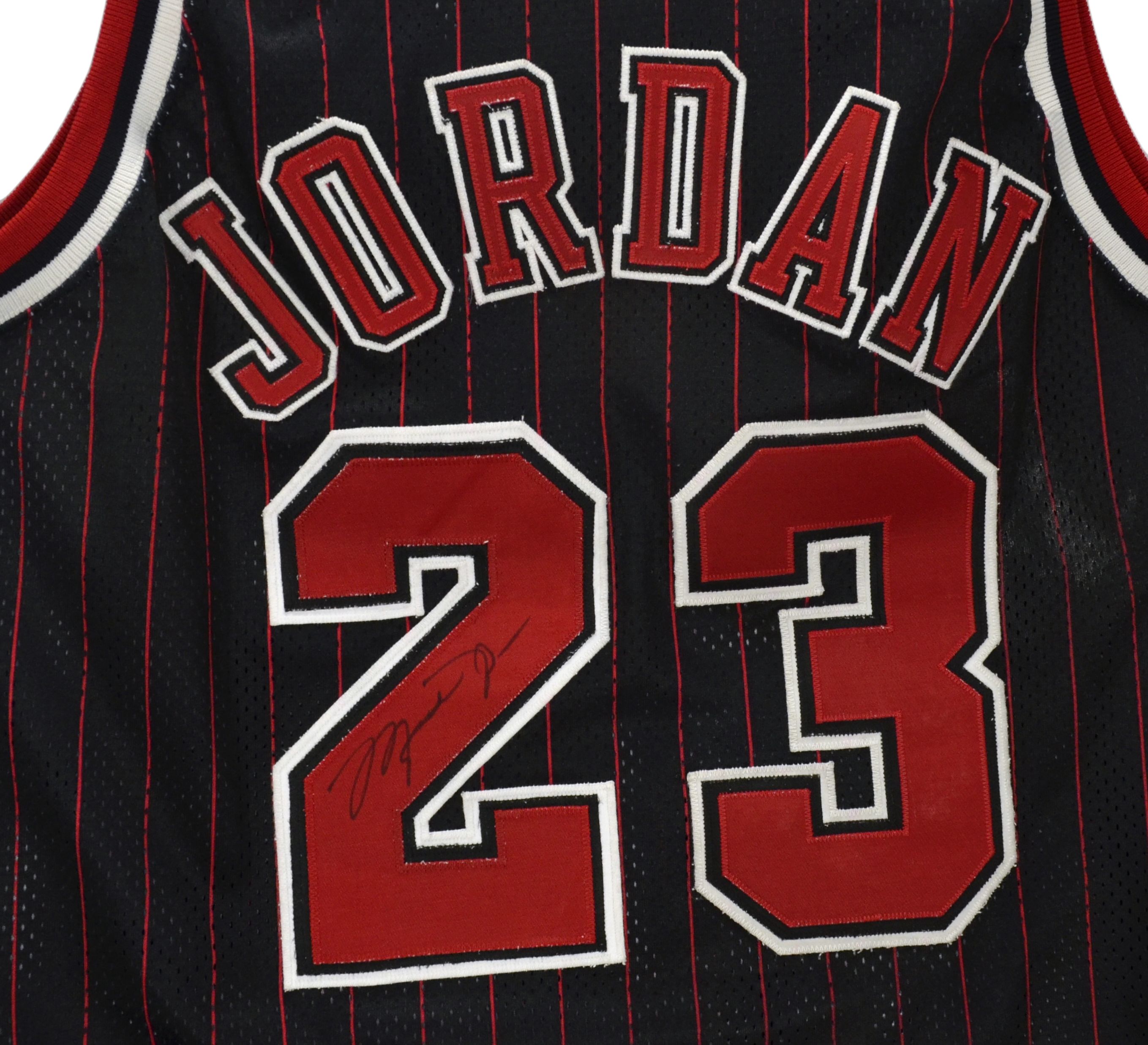 Lot Detail - 1995-1996 Michael Jordan Game Used and Signed Black ...