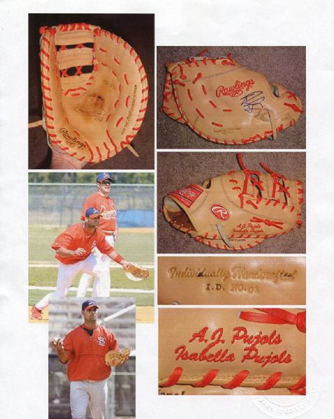 Original Acrylic painting - Albert Pujols Baseball glove bat cleats /  Baseball art / Baseball painting