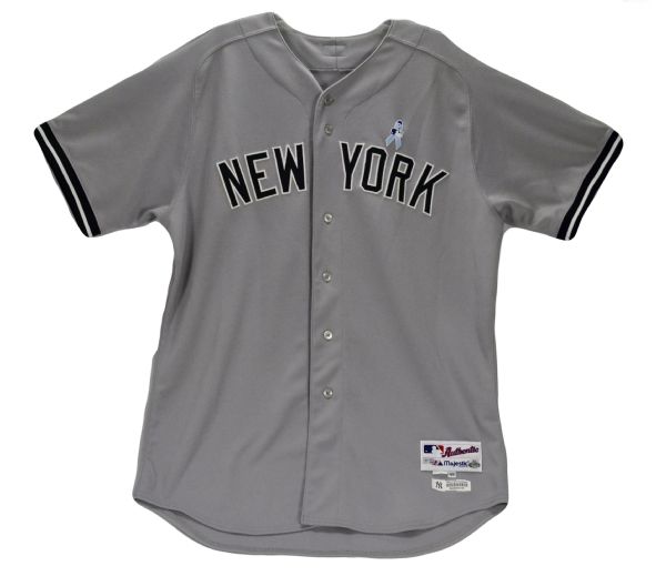 Lot Detail - 2012 Derek Jeter Game-Used 'Fathers Day' Yankees Road Jersey ( MLB Auth and Steiner)