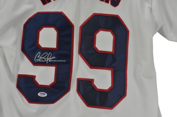Autographed/Signed Charlie Sheen Wild Thing Ricky Vaughn Major League Movie Baseball  Jersey JSA COA - Hall of Fame Sports Memorabilia