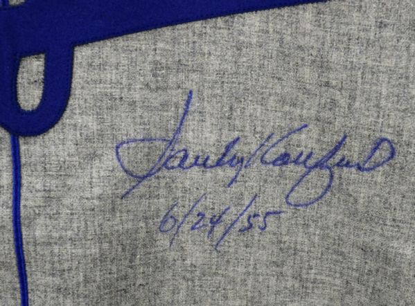 Sandy Koufax MLB Debut 6-24-1955 Signed Brooklyn Dodgers Jersey