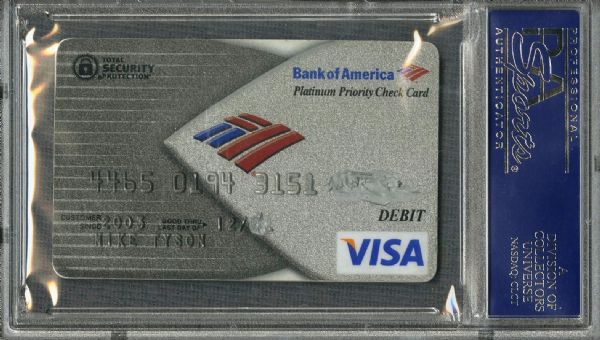 Lot Detail Mike Tyson Signed Bank Of America Visa Debit Card