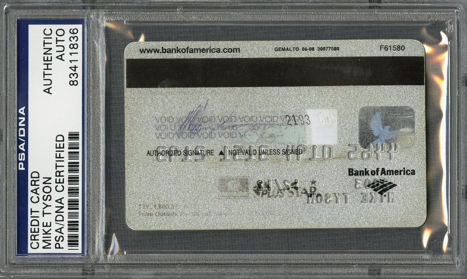 Lot Detail - Mike Tyson Signed Bank of America Visa Debit Card