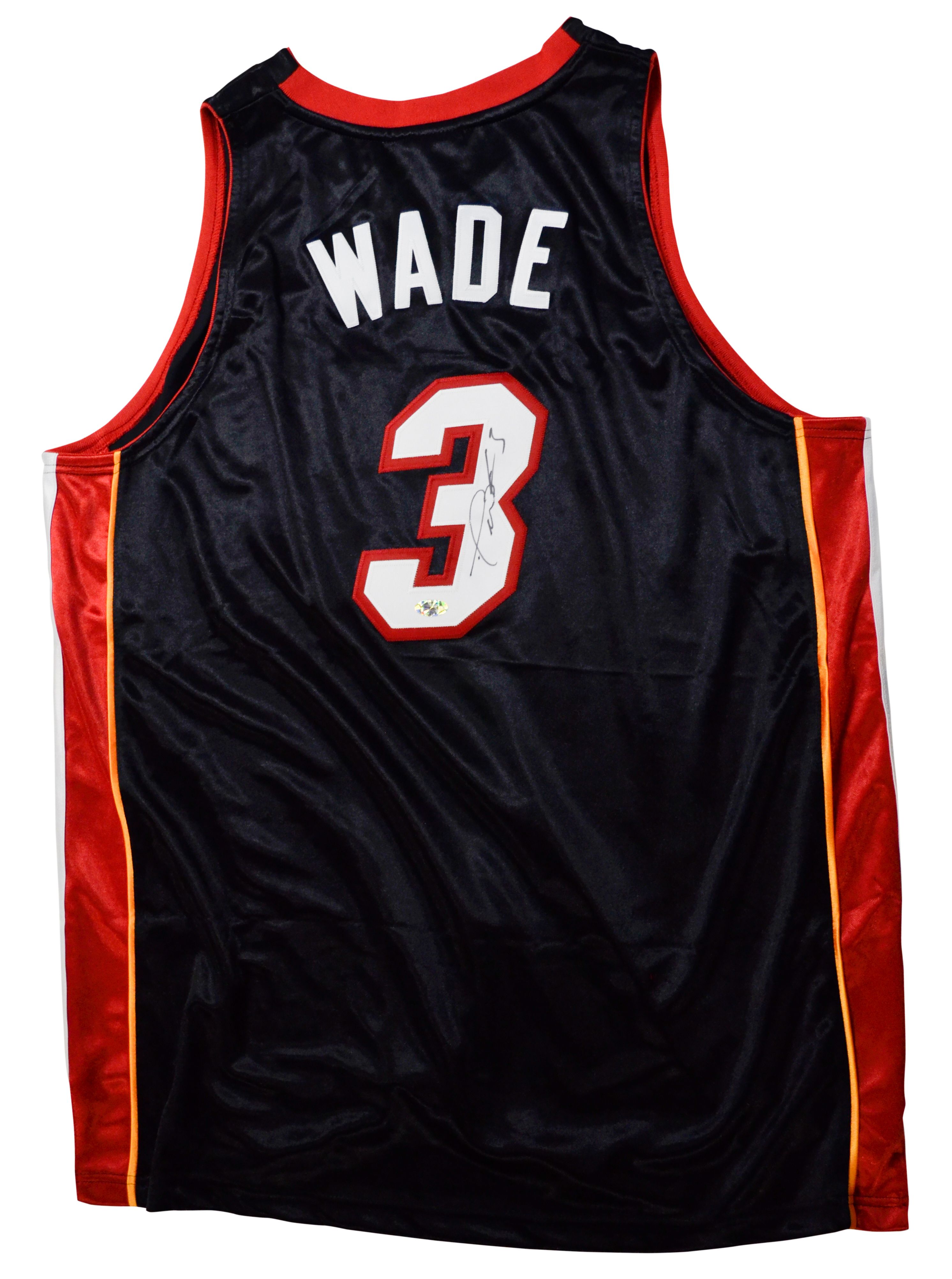 Lot Detail - Dwayne Wade Autographed Black Miami Heat Jersey & 16x20 Photo