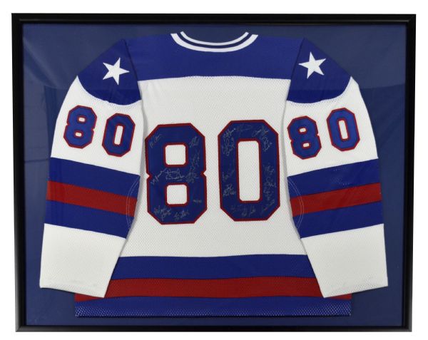 Team USA Jersey worn by Bill Baker of the U.S. Hockey Team during
