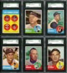 1963 Topps Complete Set of 572 cards with 10 SGC Graded   