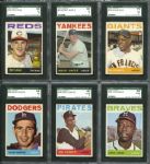 1964 Topps Complete Set of 587 Cards with 12 SGC Graded     