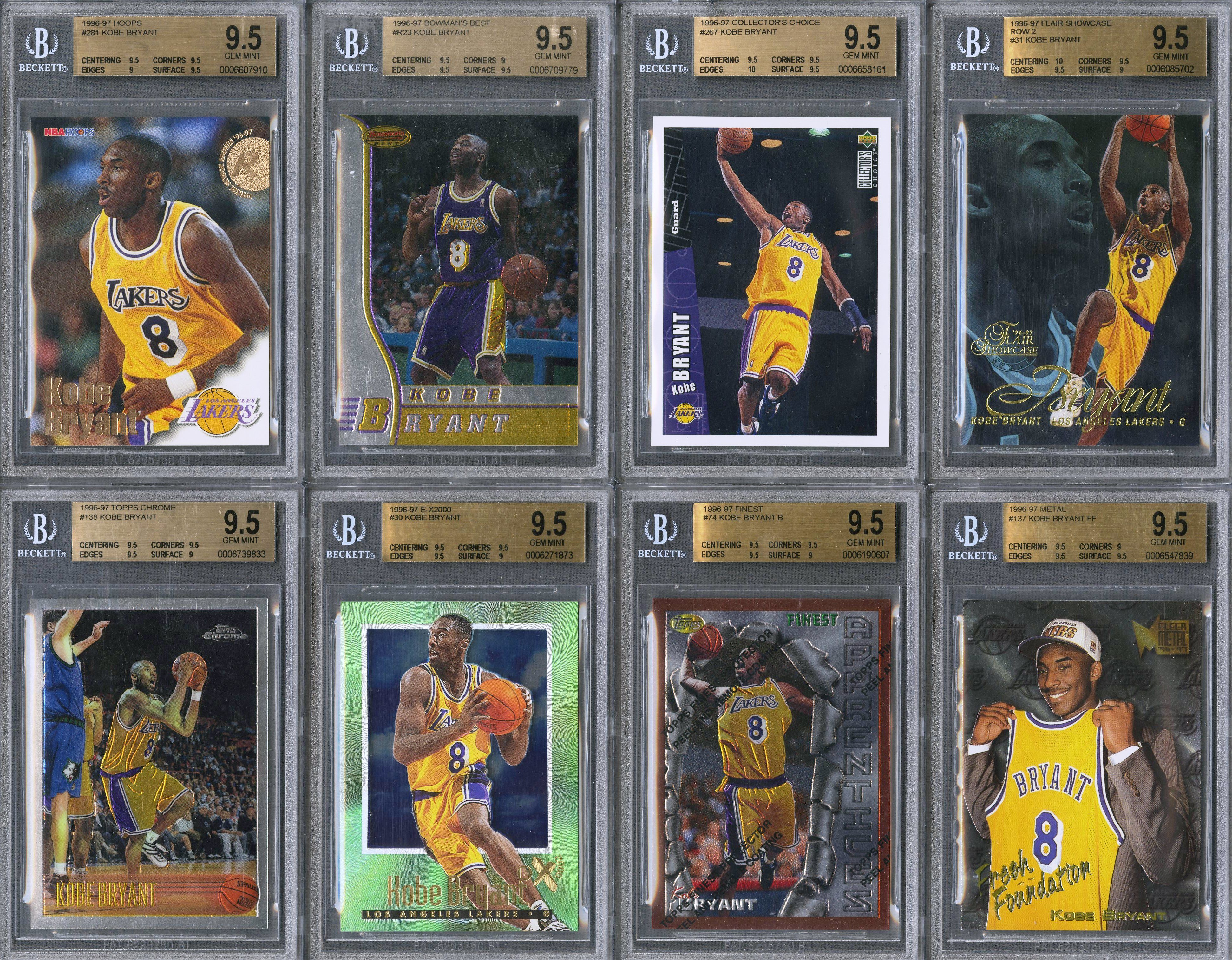 Lot Detail - Kobe Bryant BGS GEM-MINT Rookie Card Master Collection (16 ...