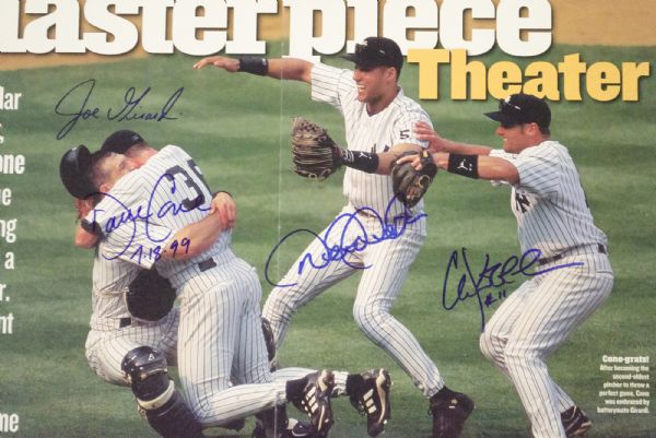 Lot Detail - New York Yankees Signed Framed David Cone Perfect Game Photo  With 4 Signatures Including Derek Jeter