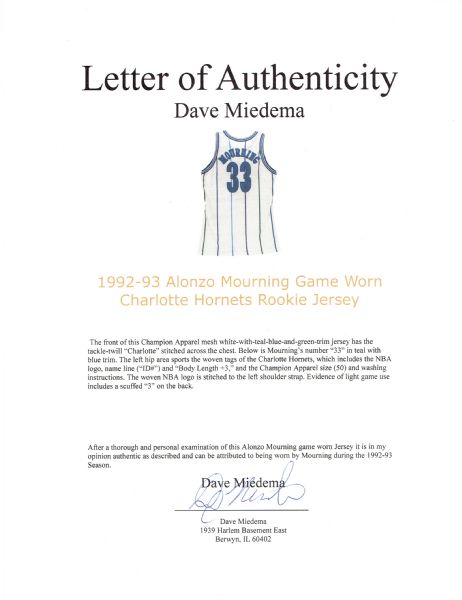 M) 90s Alonzo Mourning Hornets Jersey – Elevate Kicks