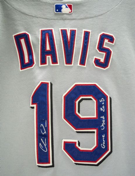 Lot Detail - 2008 Chris Davis Texas Rangers Game Used and Signed Road Jersey  (Rookie Season, Rangers LOA)