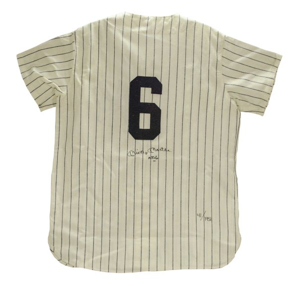 Signed Mickey Mantle Restaurant Jersey Uniform Autographed 
