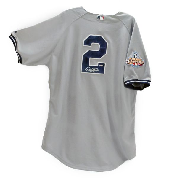 Lot Detail - Derek Jeter Autographed New York Yankees Road Jersey With 2009  WS Patch (Steiner)