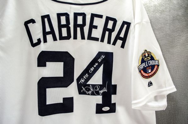 Miguel Cabrera Signed Tigers Jersey W/triple Crown & Mvp