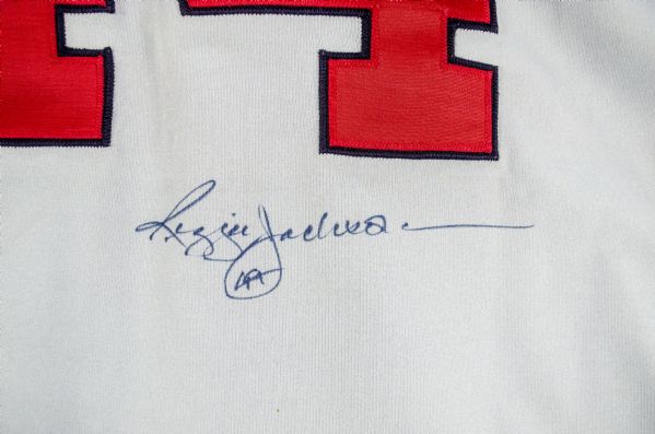 Lot Detail - Reggie Jackson Signed & 44 Inscribed New York Yankees Road  Jersey (JSA)