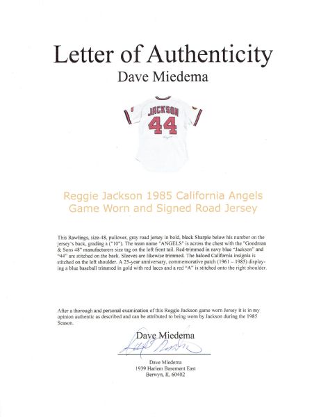 Reggie Jackson Signed Autographed Mr October Stitched Jersey JSA