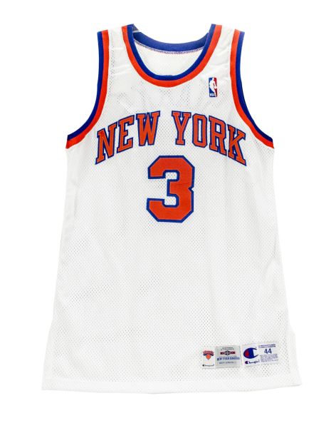 Lot Detail - 1997-98 John Starks New York Knicks Game-Used & Autographed  Home Jersey (JSA)
