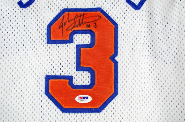 John Starks Signed New York Knicks Blue Jersey (JSA COA) 1994 NBA All –