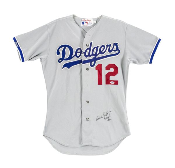 Lot Detail - 1989 Willie Randolph Signed Game Worn Los Angeles Dodgers Road  Jersey Inscribed The Captain