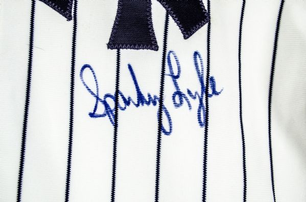 Lot Detail - 1976 Sparky Lyle New York Yankees Game Worn and Signed Home  Jersey