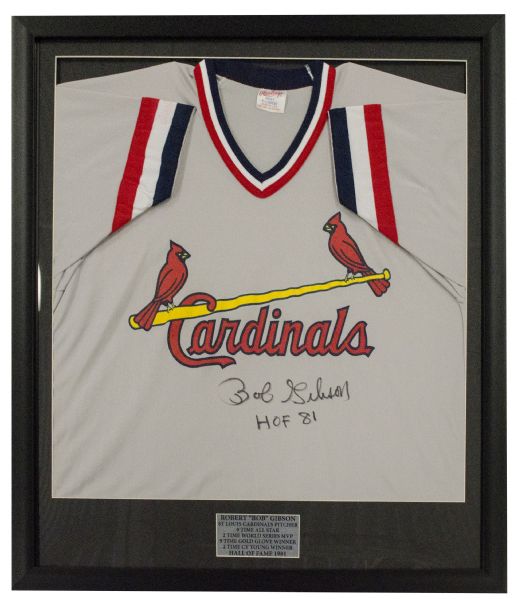 Bob Gibson St. Louis Cardinals Autographed Majestic White Replica Jersey  with HOF 81 Inscription