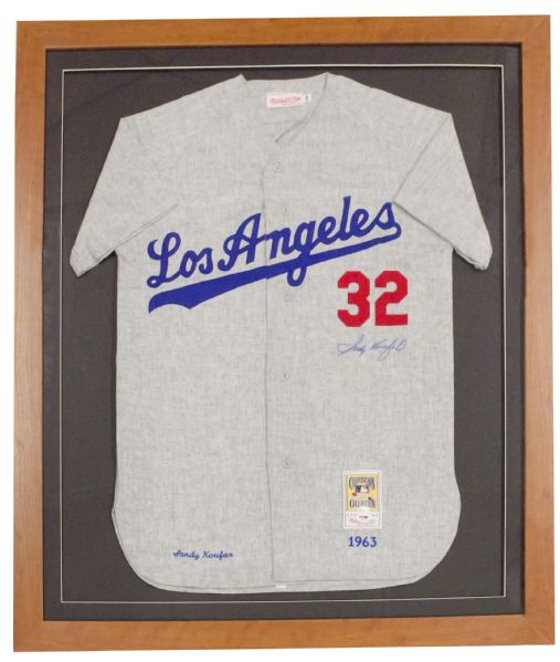 Lot Detail - Sandy Koufax Signed Framed 1963 Los Angeles Dodgers Replica  Jersey