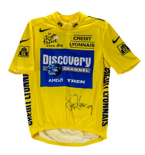 Lot Detail - Lance Armstrong Signed Tour De France Yellow Jersey