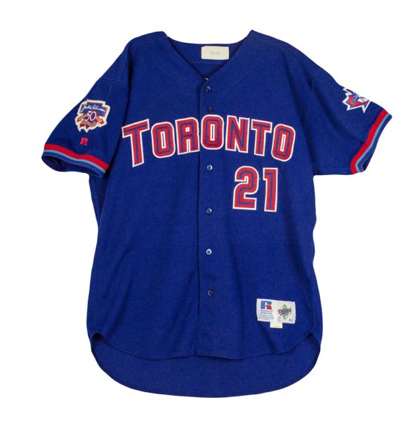 Roger Clemens Autographed Toronto Blue Jays Jersey Inscribed 97