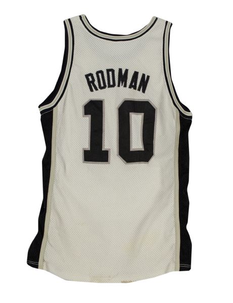 Retro Dennis Rodman #10 San Antonio Spurs Basketball Jersey Stitched Weiß 