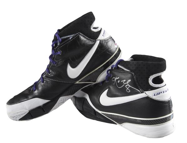 Purple Nike Uptempo Basketball Sneakers