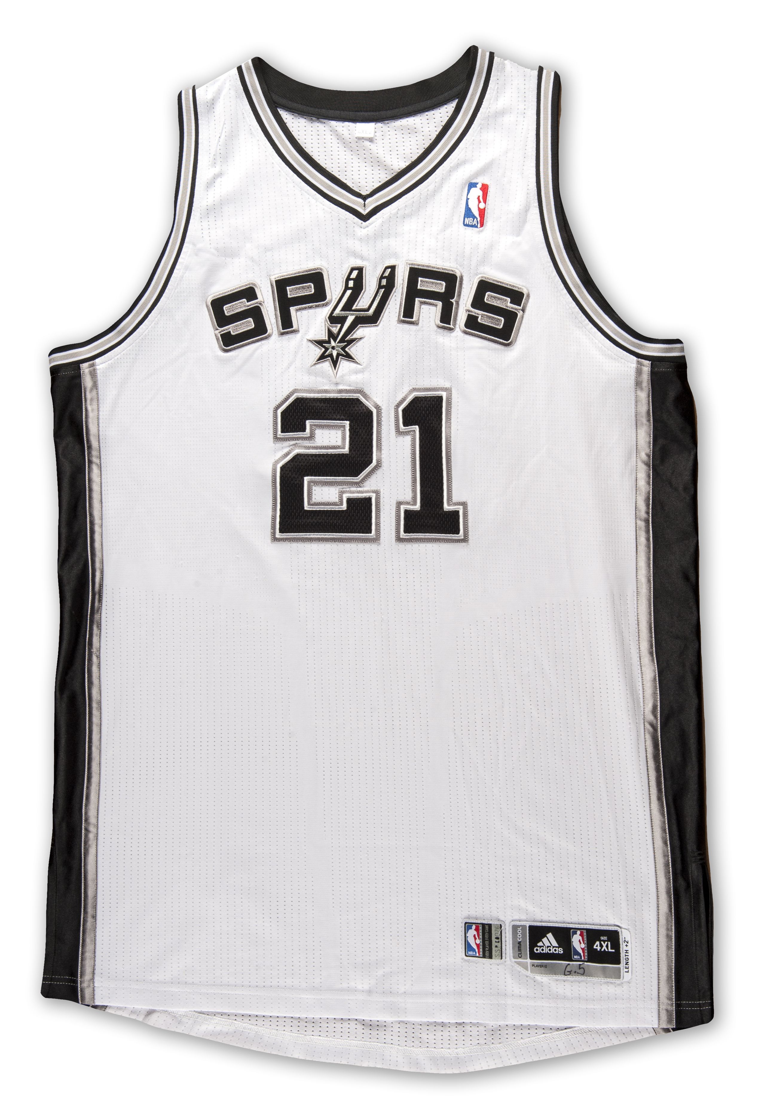 Lot Detail - 2011 Tim Duncan San Antonio Spurs Game Worn Home Playoff Jersey (NBA/Meigray)