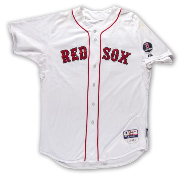 Lot Detail - 2013 David Ortiz Boston Red Sox Game Worn Home Jersey with  Boston Strong Patch - Worn July 4th Game vs San Diego - World Series  Champion Season (MLB Authenticated)