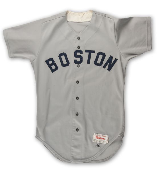 Lot Detail - 1986 Dennis Oil Can Boyd Boston Red Sox Game Worn Road Jersey