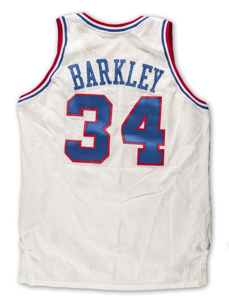 Philadelphia 76ers #34 Charles Barkley White Swingman Throwback