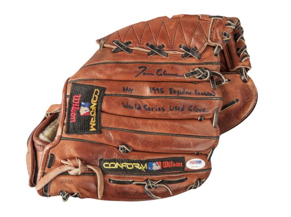 Lot Detail - 1995 Tom Glavine Game Worn & Signed Fielders Glove - Worn  During The Entire Regular Season & World Series (PSA/DNA)