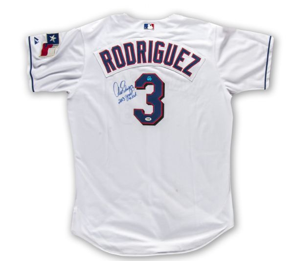 Lot Detail - 2003 Alex Rodriguez Texas Rangers Game Worn and Signed Home  Jersey (Arod LOA)