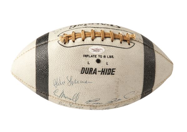 1966 New York Giants Team Signed Football 29 Autographs!