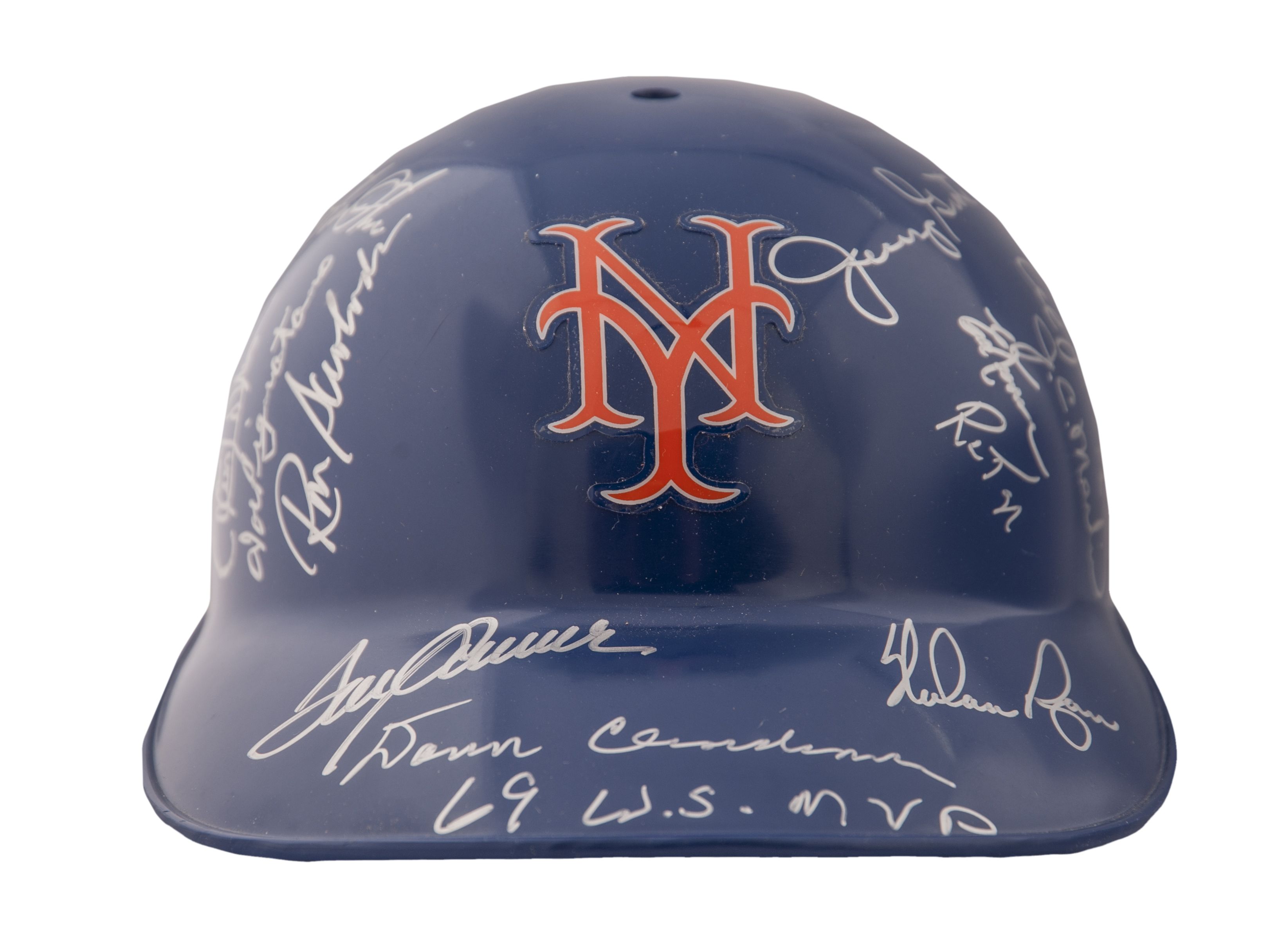 Lot Detail - 1969 New York Mets Team Signed Batting Helmet With 23