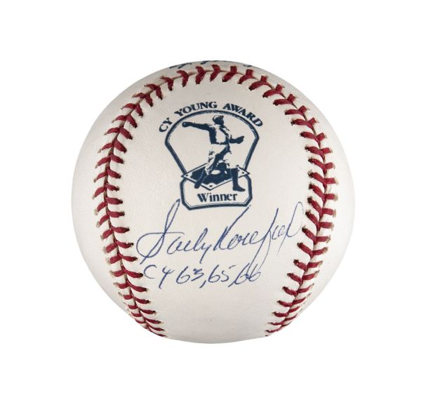 Sandy Koufax Cy Young MVP Signed Heavily Inscribed STATS Dodgers