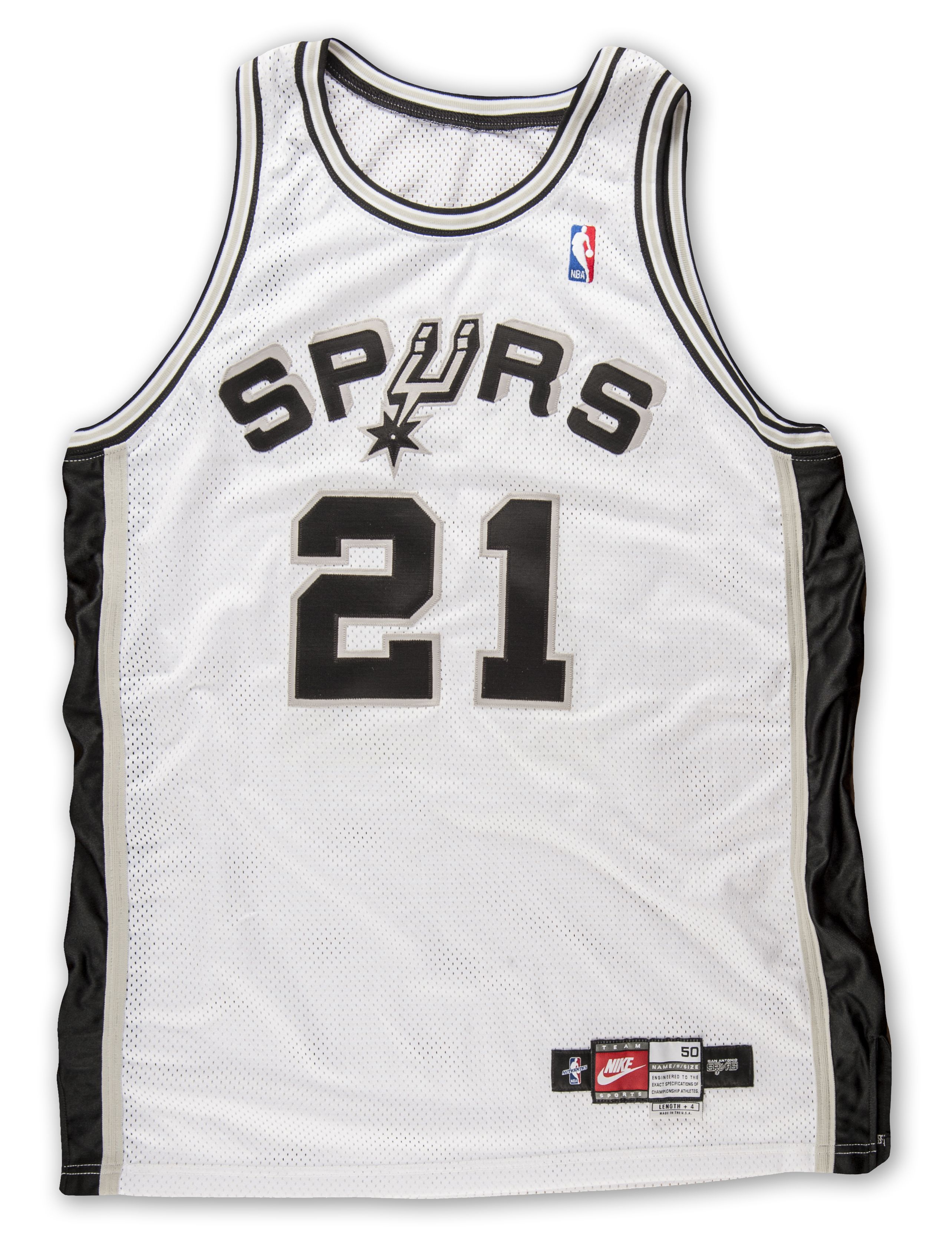 Lot Detail - 1997-98 Tim Duncan San Antonio Spurs Game Worn Home Rookie Jersey