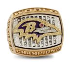 Jamie Sharpers 2000 Baltimore Ravens Super Bowl XXXV Champions Player Ring (Sharper LOA)