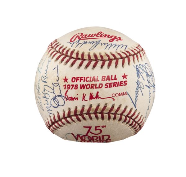 Ron Guidry New York Yankees Autographed Rawlings 1978 World Series Logo Baseball