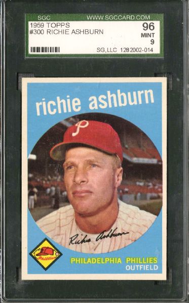 Philadelphia Phillies Richie Ashburn 1958 Topps #300 Card