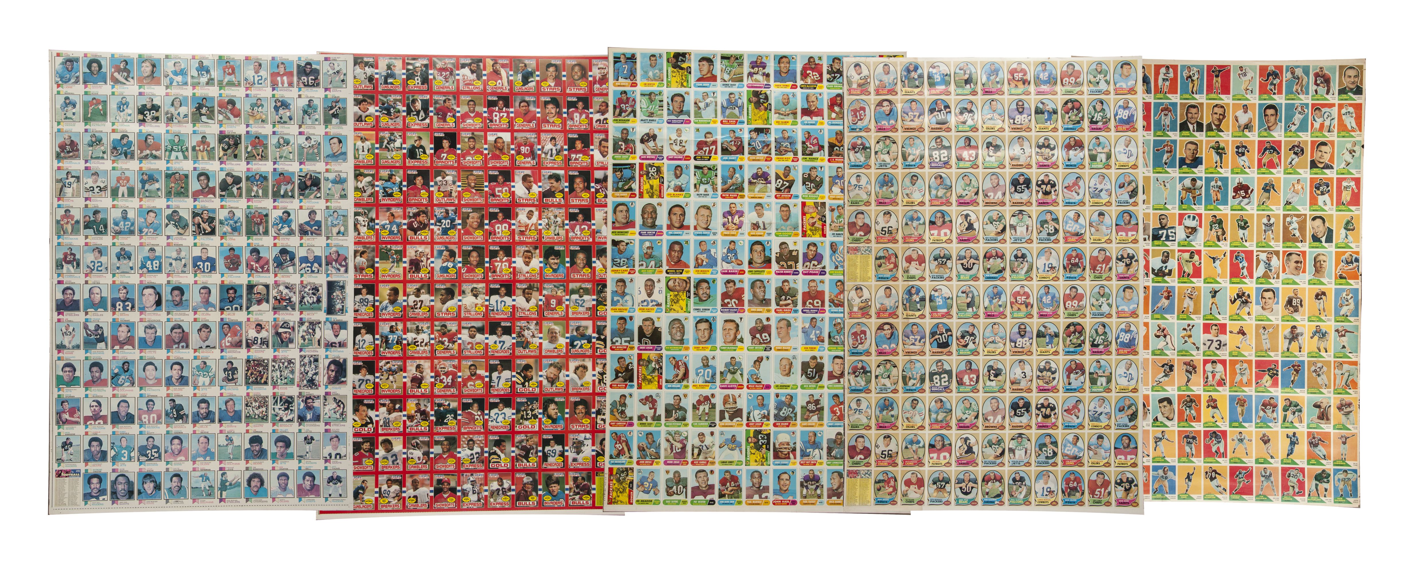 Lot Detail - Un-Cut Sheet Collection of Football Cards (5 Sheets ...