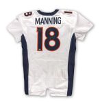 2012 Peyton Manning Denver Broncos Game Worn, Photo Matched and Signed Road Jersey - Worn at New England (Steiner)