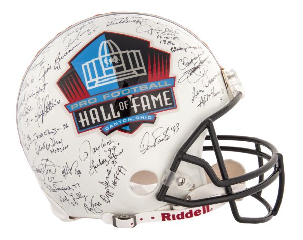 Lot Detail - NFL HOF Helmet Signed By 50+ Hall of Famers Including
