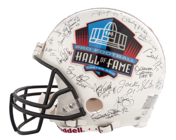 Lot Detail - NFL HOF Helmet Signed By 50+ Hall of Famers Including