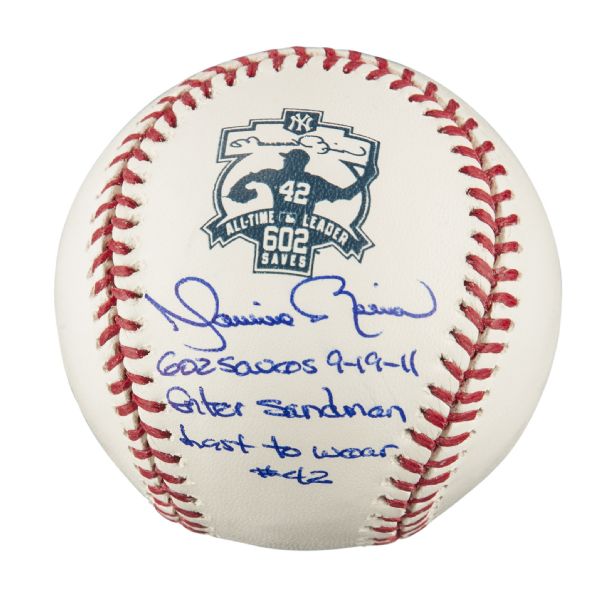 Mariano Rivera Autographed Rawlings OML Baseball W/ Enter Sandman