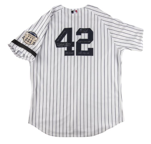 Mariano Rivera Signed Yankees Majestic Baseball Jersey Last To Wear