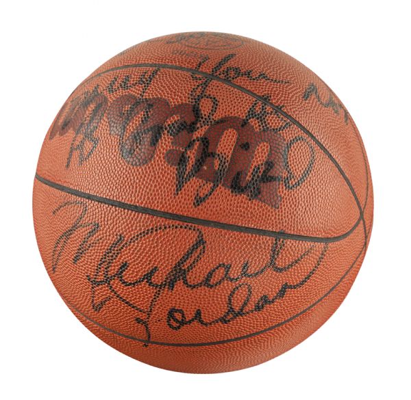 Lot Detail - Michael Jordan Signed Basketball To "Showdown" Director "Sorry your not as good Bird"